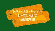 夏野菜の追肥方法